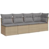 Maison Chic Vrtni kavč - Zunanji kavč z blazinami 4-sedežni bež poli ratan, (22043979) | Shoptok.si