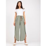 Fashion Hunters Khaki sheer trousers in fabric with a wide leg OCH BELLA Cene