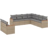  The Living Store Vrtna sedežna garnitura 9-delna z blazinami bež poli ratan - Vrtna Sedežna Garniture, (21452500) | Shoptok.si