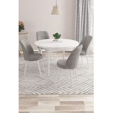 Hanah home trpezarijski set Kea, sto i 4 stolice, bela ploča, siva tkanina Babyface | Eponuda.com