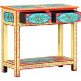  Ručno obojeni konzolni stol 80x35x75 cm od masivnog drva manga | shoptok.hr