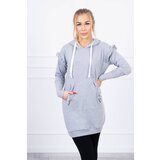 Kesi Dress with decorative ruffles and a hood in gray color | Shoptok.si
