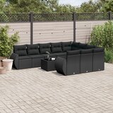 vidaXL 11-dijelni set vrtnih sofa od poliratana s jastucima crni | shoptok.hr