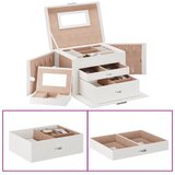 vidaXL Škatla za nakit 3-vrstična z ogledalom, zaklenljiva | Shoptok.si