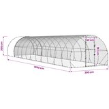  Kokošinjac Srebrna 1200 x 300 x 200 cm Pocinčani čelik | shoptok.hr
