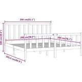  Okvir za krevet od masivnog drva crni 200 x 200 cm | shoptok.hr