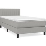 Maison Chic Box spring postelja - Vzmetna postelja z vzmetnico svetlo siva 90x200 cm blago SL6640, (21902352) Cene