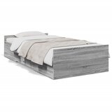 vidaXL Posteljni okvir s predali siva sonoma 100x200 cm inženirski les Cene