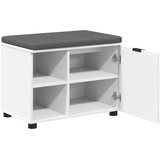  Klupa za hodnik s jastukom s policom Bijeli 60 x 38 x 46 cm | shoptok.hr
