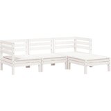  The Living Store Vrtni kavč trosed s stolčkom bela trdna borovina - Vrtni Kavč, (21460072) | Shoptok.si