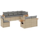  The Living Store Vrtna sedežna garnitura 8-delna z blazinami bež poli ratan - Vrtna Sedežna Garniture, (21453049) | Shoptok.si