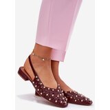 Boto Embellished Ballet Flats On Flat Heel Burgundy Nilarisela | Shoptok.si