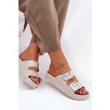 Zaxy Scented Ladies Slippers With Buckles And Glitter Beige | Shoptok.si