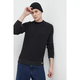 Superdry Bombažen pulover črna barva