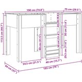  Krevet na kat za djecu s pohranom Dimljeni hrast 75 x 190 cm | shoptok.hr