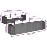  8-dijelni set vrtnih sofa s jastucima smeđi od poliratana | shoptok.hr