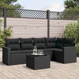vidaXL 6-dijelni set vrtnih sofa s jastucima crni od poliratana | shoptok.hr