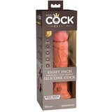 King Cock Elite 8 - realistični vibrator s vakuumom 20 cm (tamno prirodni) | shoptok.hr