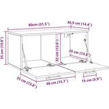 vidaXL Ormar za Zid Crni hrast 80 x 36.5 x 35 cm Konstruirano drvo | shoptok.hr
