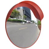 vidaXL Konveksno prometno ogledalo iz PC plastike oranžno 60 cm zunanje Cene