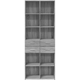 vidaXL Visoka omara siva sonoma 70x42,5x185 cm inženirski les | Shoptok.si