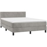  Box spring s madracem LED svjetlosivi 140x200 cm baršun | shoptok.hr