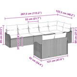  8-dijelni vrtni sofa set s jastučićima svijetlo sivi poli ratan | shoptok.hr