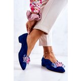 Boto Elegant Suede Shoes With Decoration Navy McQueen | shoptok.hr