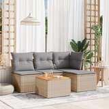 Maison Chic Seti vrtnega pohištva - Vrtna garnitura - Vrtni pohištvo set 5-delna z blazinami bež poli ratan, (21820065) | Shoptok.si