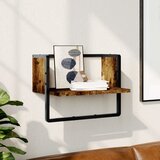  Polica s prečkom dimljena boja hrasta 40x25x30 cm | shoptok.hr