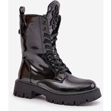 Boto PS1 Lacquered Insulated Work Boots With Decoration Black Kelilea | Eponuda.ba