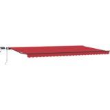 vidaXL Ročna retraktibilna tenda z LED Rdeča 600x300 cm, Tenda nadomestna tkanina za okvir 6x3 m Rdeča | Shoptok.si