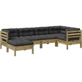  6-dijelni set vrtnih sofa od impregnirane borovine s jastucima | shoptok.hr