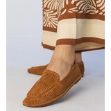 Gemre Stanila perforated eco-suede caramel loafers | shoptok.hr