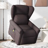 Maison Chic masažni naslanjač - Relax naslanjač s funkcijo vstajanja temno rjavo blago, (22061662) | Shoptok.si