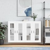 The Living Store Stenska omarica 2 kosa bel inženirski les - Stenska Omarica, (21435503) | Shoptok.si