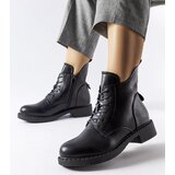 Gemre Black asymmetrical flat ankle boots Solza | Shoptok.si