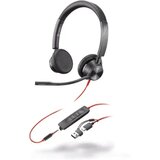 HP PSG Poly Blackwire 3325 Stereo Microsoft Teams Certified USB-C Headset +3.5mm Plug +USB-CA Adapter (8X2' ( '8X222AA' ) | Eponuda.com