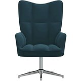vidaXL Stol za sproščanje moder žamet | Shoptok.si