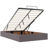 vidaXL Otomanski posteljni okvir z vzmetnico siv 120x190 cm um. usnje, (21611910) | Shoptok.si