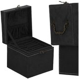springos kutija za nakit 12 x 12 x 12 cm, crni baršun | shoptok.hr