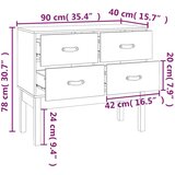  Konzolni ormarić Smeđa boja meda 80x40x75cm od masivne borovine | shoptok.hr