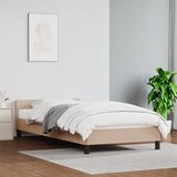 vidaXL Posteljni okvir z vzglavjem kapučino 90x200 cm umetno usnje Cene