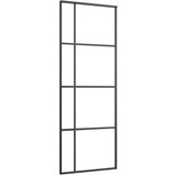  Drsna vrata mlečno ESG steklo in aluminij 76x205 cm črna, (20825981) | Shoptok.si