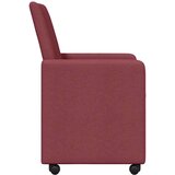 vidaXL jedilni stoli s kolesi 2 pcs vinsko rdeča 57 x 66 x 94 cm blago | Shoptok.si