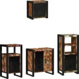 vidaXL Set namještaja za kupaonicu 4 pcs Čvrsto reciklirano drvo | shoptok.hr