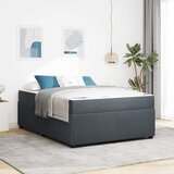 vidaXL Posteljni okvir z vzmetnico Drugo Temno siva 140 x 200 cm Žamet | Shoptok.si