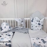 MimiNu posteljina set 2 elem. Dino Blue (za krevetić 120x60 cm) | shoptok.hr