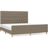 The Living Store Posteljni okvir z vzglavjem taupe 160x200 cm blago - Posteljni Okvir Z Vzglavjem, (21530540) | Shoptok.si