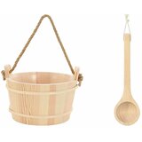  Kanta za saunu 2 pcs Smeđa Čvrsto borovo drvo i konoplja | Eponuda.com